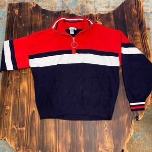 Small Striped Urban Outfitters Quarter Zip Pullover